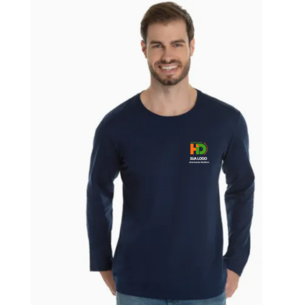 Camiseta Manga Longa de Algodão Premium Personalizada