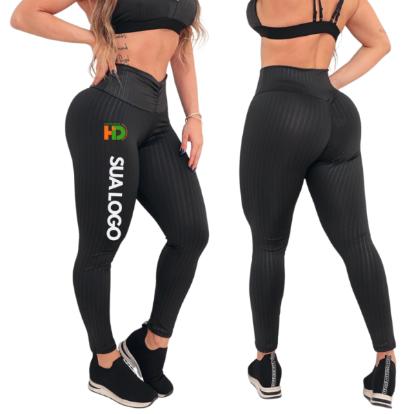 Calça Legging Feminina Personalizada Empina Bumbum Fitness em Cirrê Texturizado