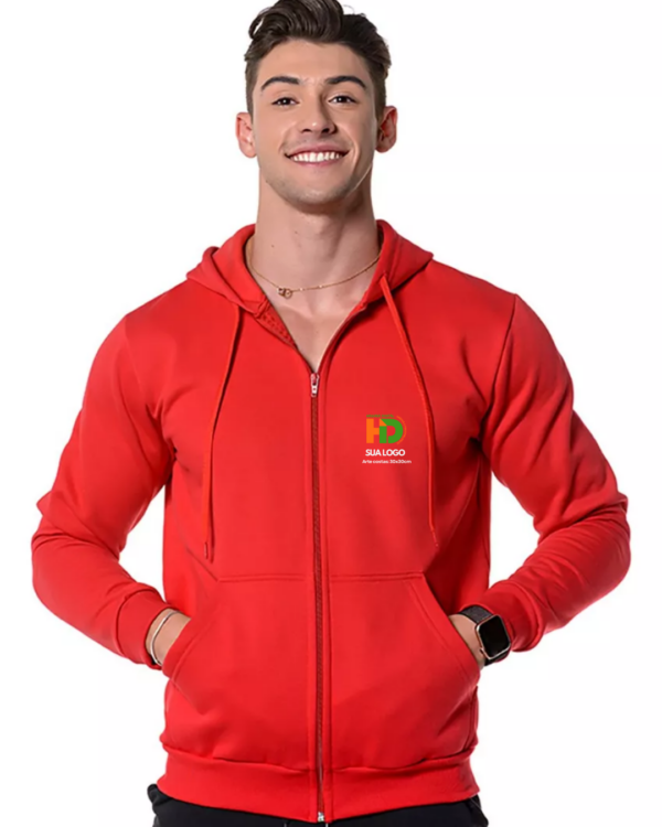 Moletom Grosso Ziper Capuz Personalizado