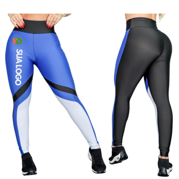 Calça Feminina Personalizada com Cintura Alta e Recorte Colorido nas Pernas