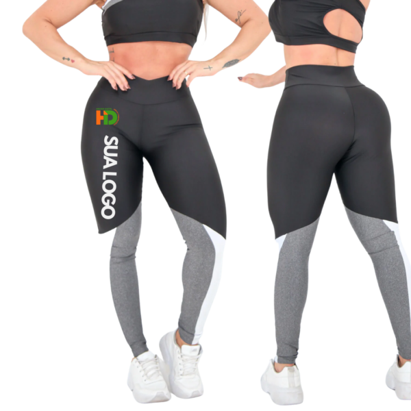 Legging Feminina Personalizada Cintura Alta com Recorte Colorido